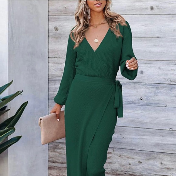 NWOT Wrap sweater dress - Picture 7 of 8